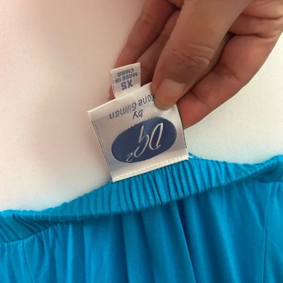 DG2 by Diane Gilman Turquoise Halter Maxi with Blue Floral Border - Picture 7 of 7